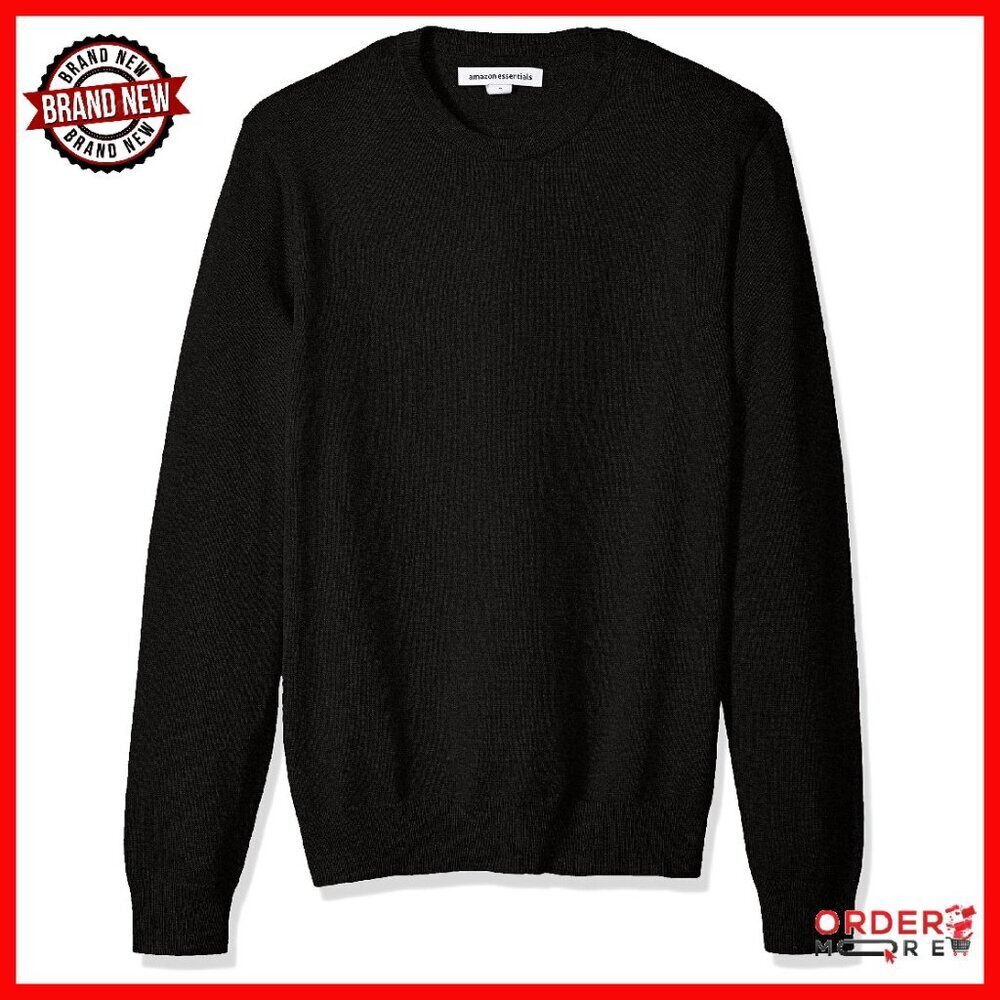 Men's 100% Cotton Cable Knit Crewneck Sweater Regular Fit Long Sleeve - Picture 1 of 5